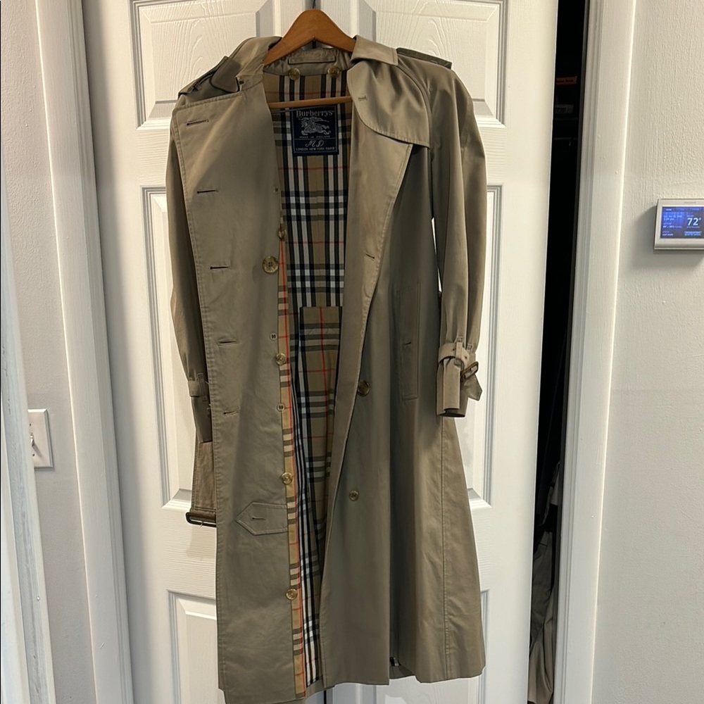 Burberry Vintage Green Trench Coat